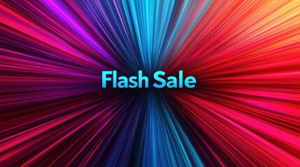 A vibrant graphic featuring "Flash Sale" in bold text, surrounded by dynamic, colorful rays of light, suggesting urgency and excitement.
