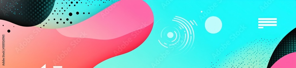 Poster Abstract graphic design featuring vibrant colors and fluid shapes.
