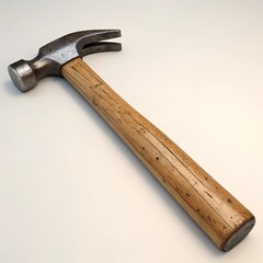 Classic Wooden Hammer Isolated on White