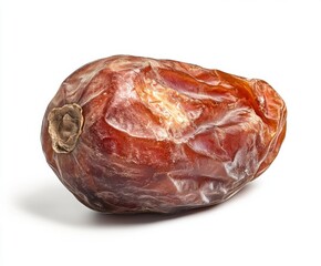 Obraz premium one dried date on white background, isolated