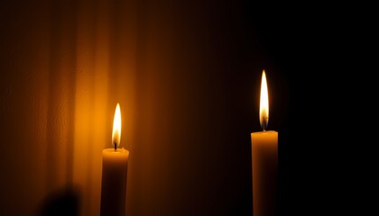 Candle lighting ceremony peaceful ambiance personal reflection dimly lit room close-up view serenity and mindfulness