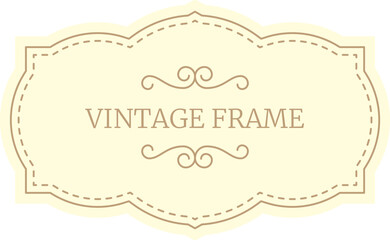 Elegant vintage frame features decorative flourishes on a pastel yellow background, providing a classic and ornate design for various projects