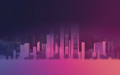 Cityscape at dusk. Urban skyline at sunset, conveying a sense of modern progress and hope.  Vibrant colors depict a futuristic city.