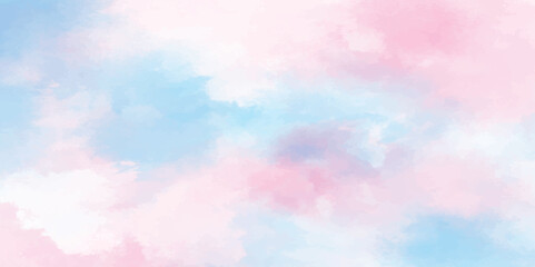 Pastel blue and white watercolor background, Old looking paper background, Digital art painting vintage background, Vector illustration.	