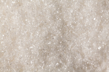 uneven texture of white granulated sugar