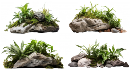 Wooden planter box filled with vibrant greenery, Cut Out