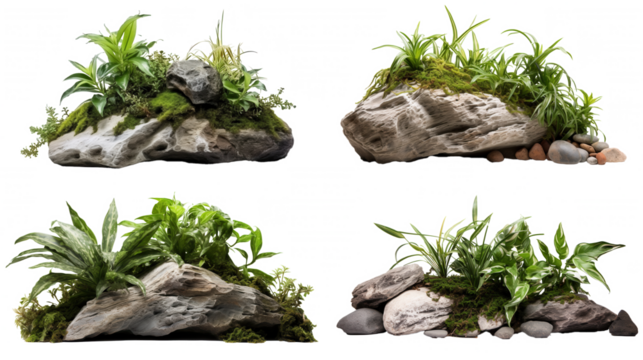 Wooden planter box filled with vibrant greenery, Cut Out