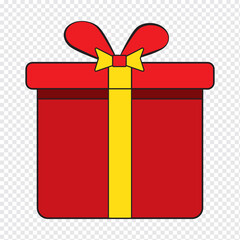 Gift box icon. Gift wrapping symbol. Surprising gift box signs, vector illustration