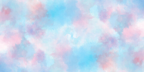 Pastel blue and white watercolor background, Old looking paper background, Digital art painting vintage background, Vector illustration.	