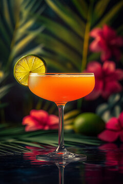 Tropical cocktail, bright and colourful, tiki drinks, cocktails fruity and bold