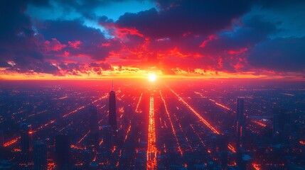 Obraz premium city landscape, night time, night city wallpaper
