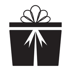 Gift box icon, gift boxes in flat style, surprise gift box for Christmas or birthday isolated on transparent.