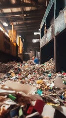 Close-up of quality control in a recycled paper factory, highlighting key tools