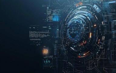 Obraz premium abstract digital technology computer networking innovation concept background , isolated on white background, , copy space, copy space for text,