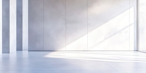 Obraz premium Bright and Minimalist Interior Space with Light Gray Walls and Clean Lines Perfect for Modern Design Concepts and Architectural Photography Needs