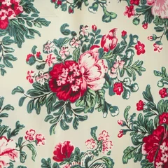 Selbstklebende Fototapeten Floral textile design. Elegant floral print, reminiscent of vintage fabrics.  Evokes feelings of romance and classic style. © Lull