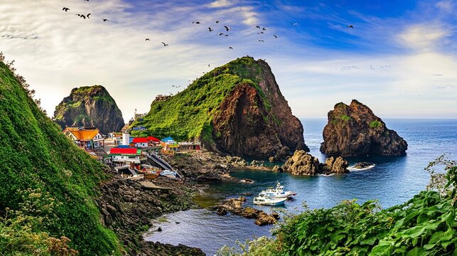 Please express Dokdo Island generative ai