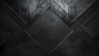 Abstract dark gray grunge textured background with geometric shapes and lines.