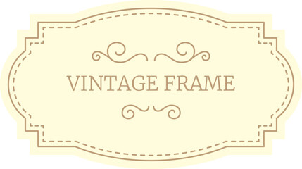 Vintage frame featuring elegant swirls, creating a sophisticated and timeless design on a smooth, light yellow background, suitable for various design projects