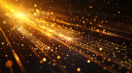 Abstract Golden Light Streaks Background