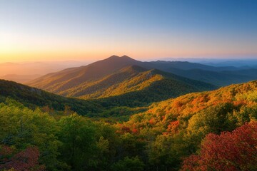 Obraz premium breathtaking mountain landscape during autumn with vibrant foliage