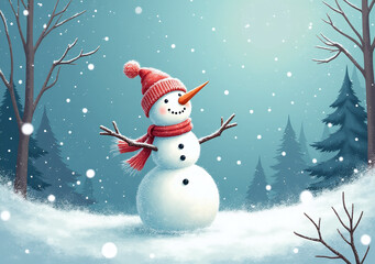 Fototapeta premium winter wonderland brings joy snow frost dash playful humor brighten cold weather season