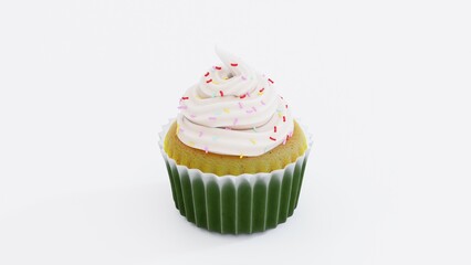 Delicious Cupcake with Buttercream Frosting and Sprinkles | Perfect for Bakery Promotions, Dessert Branding, Food Styling, and Creative Cupcake Packaging Designs