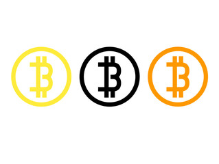 vector illustration, collection of digital money icons, bitcoin. 