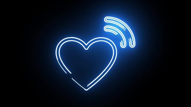 Glowing neon Commerce icon isolated on black background.