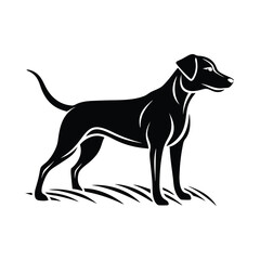 Dog Hunting Silhouette Icon