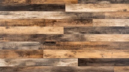 Naklejka premium Rustic brown weathered wooden texture featuring a natural wood backdrop with varying shades and grain patterns, ideal for design and decor purposes.