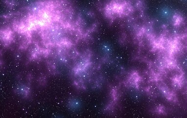 Naklejka premium Abstract fractal, decorative sparkling violet cosmic clouds with soft blur on dark background , isolated on white background, , copy space, copy space for text,