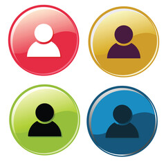 Cute cartoon 3d set of user icon buttons.