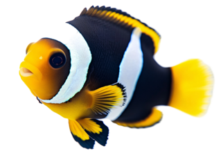 a black and yellow fish