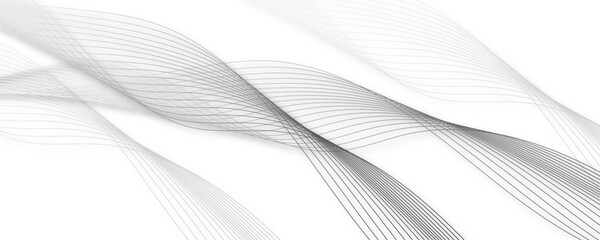 Abstract dynamic wavy lines on white background. Digital frequency track equalizer wave element for design. Light cyberspace in a digital background. Abstract technology white wave.