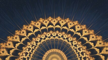 Fototapeta premium Golden mandala design. Elegant gold mandala art; symbolizes cosmic energy, balance, and spiritual enlightenment. Perfect for luxury backgrounds.