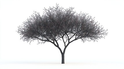 Isolated bare tree on white background.