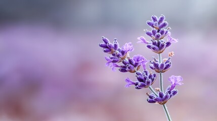 Obraz premium Lavender blooms in a serene garden nature photography soft lighting close-up view relaxation