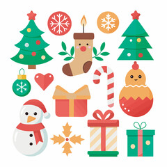 set of christmas trees