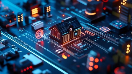 Innovative Smart Home Setup with Connected Devices and Automation Technology