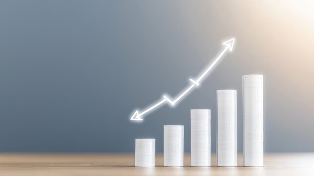 Business growth analysis office setting infographic style professional environment upward trend concept for seo impact