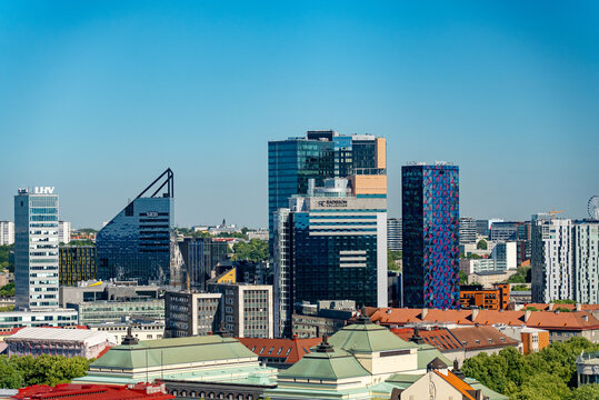 Tallinn, Estonia - 26.06.2024: The Old Town and the New Modern City of Tallinn.