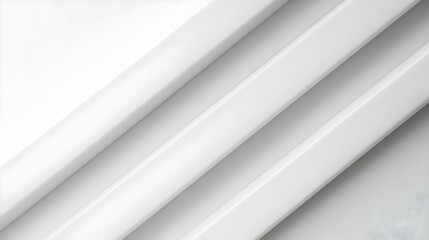 Obraz premium Abstract image of three white rectangular shapes overlapping, creating a diagonal pattern against a light gray background.