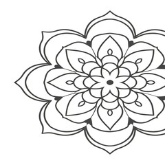  Mandala black design on white background