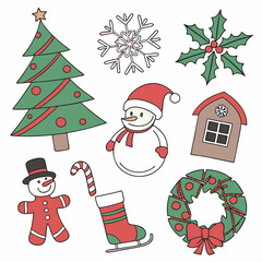 set of christmas icons