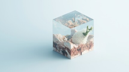 Obraz premium Unique resin art piece featuring marine elements studio artistic sculpture minimalist close-up nature preservation