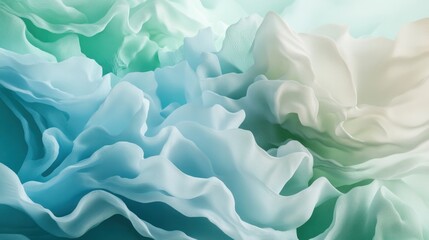 Obraz premium A wave of pastel shades flowing from mint green to baby blue.