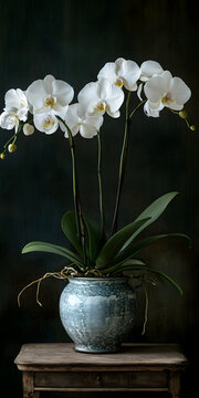 Planta de orqu&iacute;dea com flores delicadas