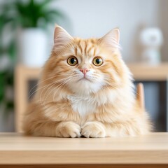 Playful cat curiously observing its surroundings at home engaging lifestyle moment indoor setting