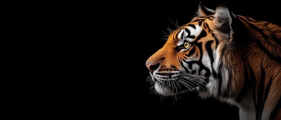 Obraz premium majestic tiger profile against a dark background